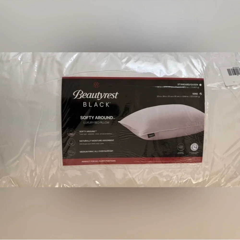 🎉LAST CHANCE🎉BEAUTYREST BLACK Luxurious 20x36 Down‎ And Feather Blend Pillow